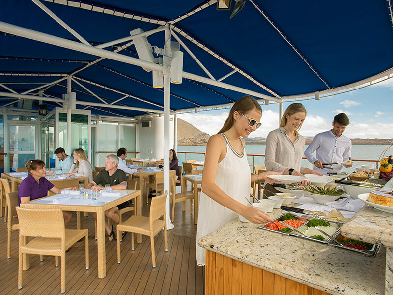 Yacht Isabela features: buffet on sun deck