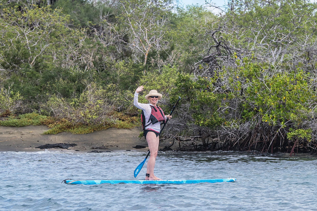 Woman paddleboarding